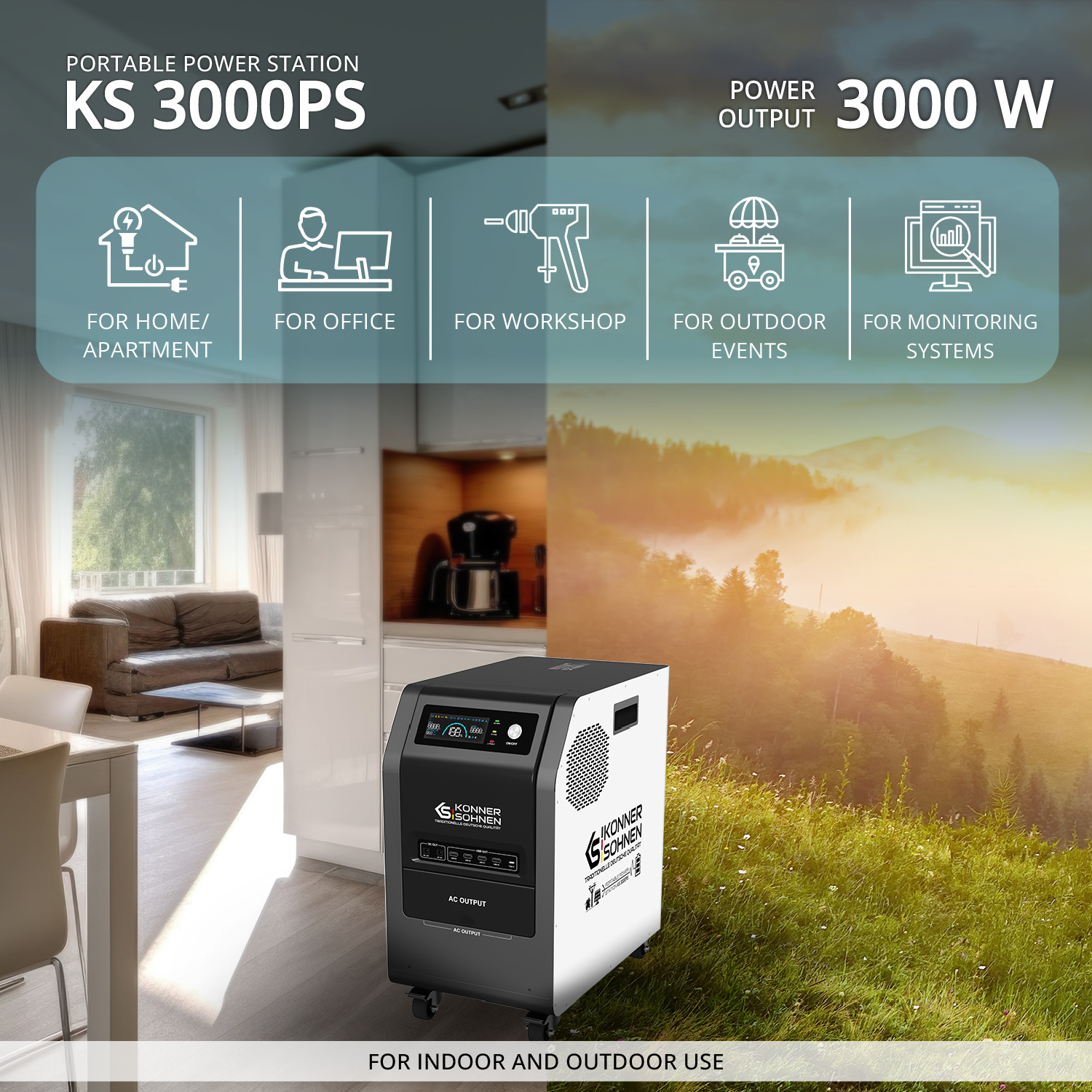 Portable solar power station KS 3000PS