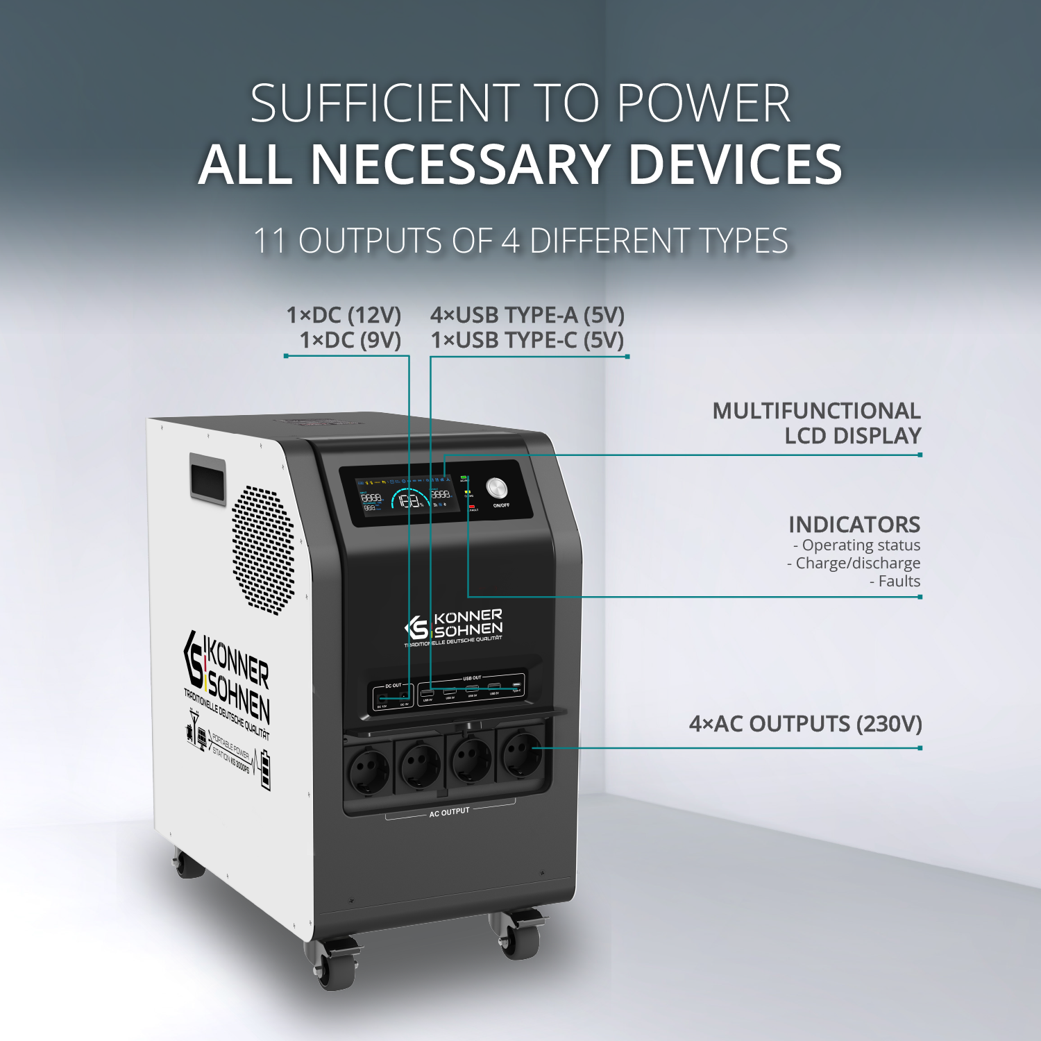 Portable solar power station KS 3000PS