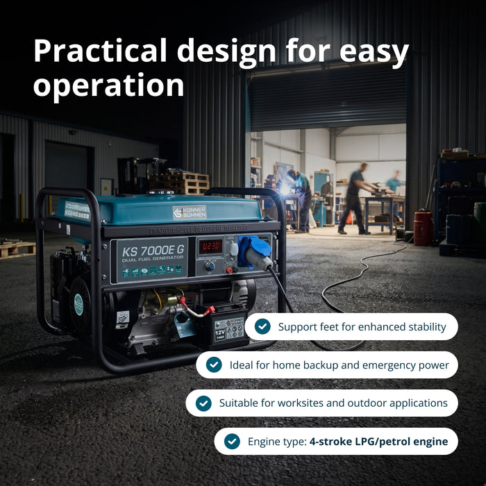 LPG/Petrol generator KS 7000E G