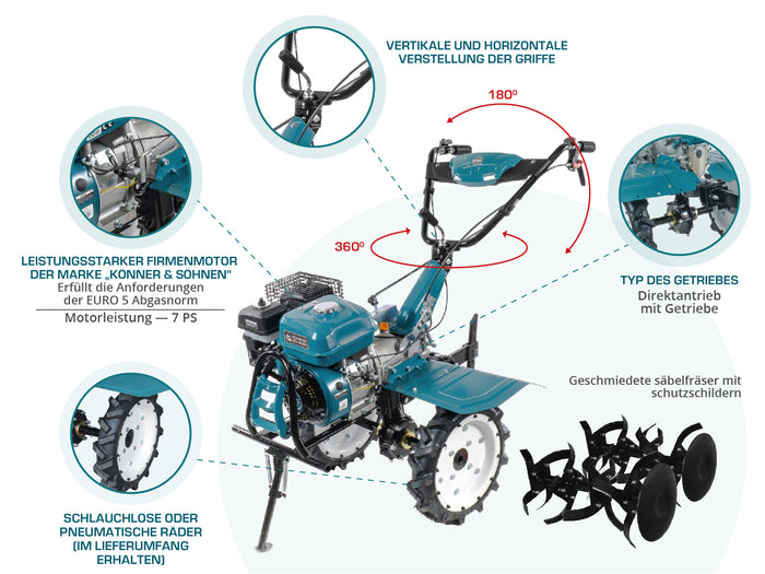 Petrol tiller KS 7HP-1050G