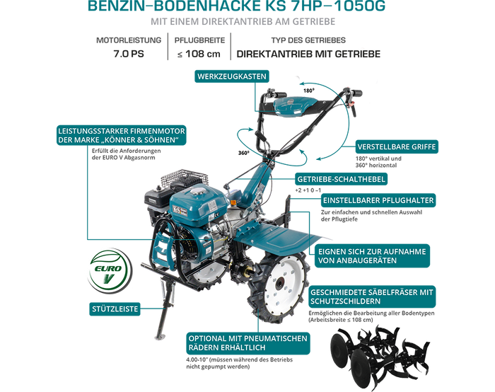 Petrol tiller KS 7HP-1050G