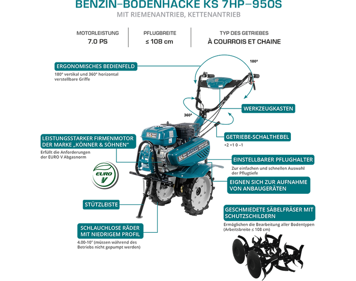 Petrol tiller KS 7HP-950S
