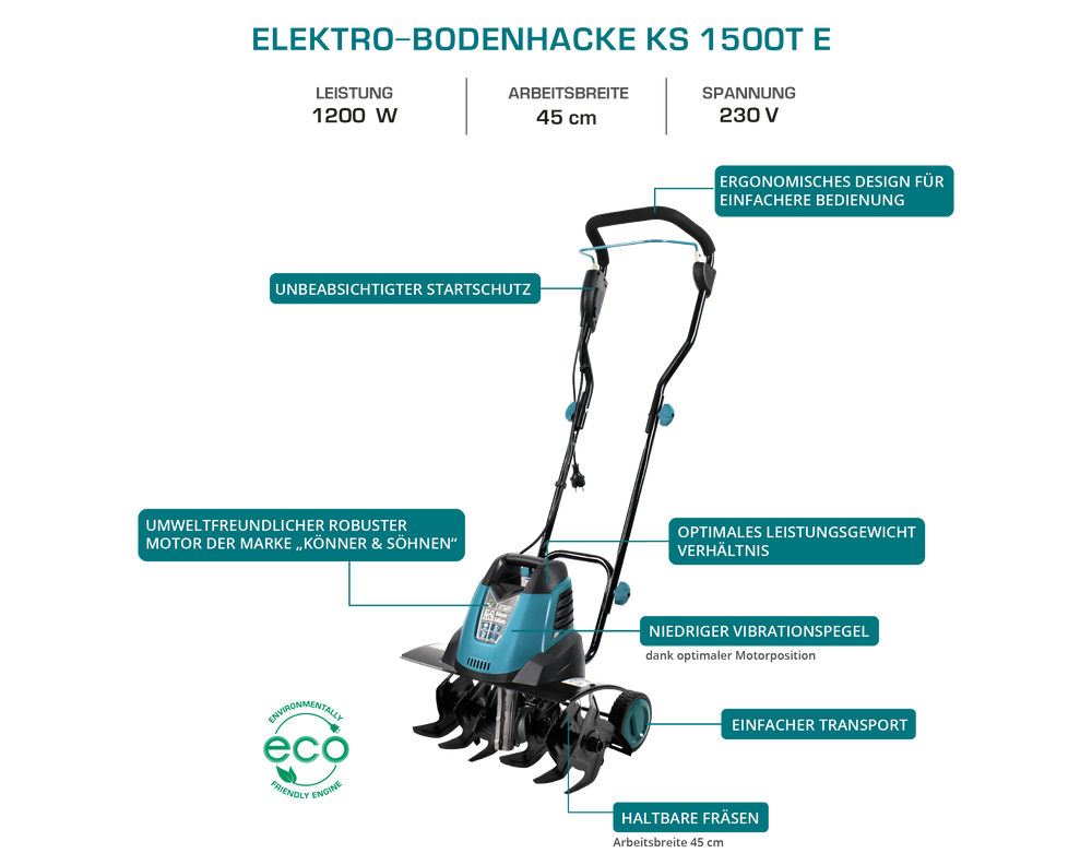 Electric tiller KS 1500T E